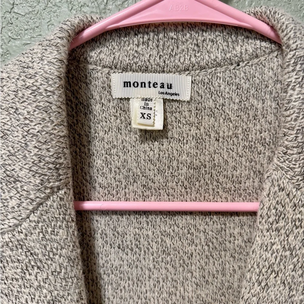 Monteau Beige Knit Cardigan